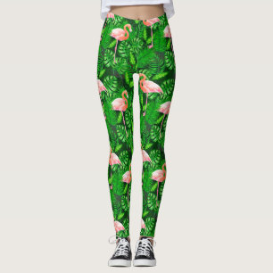 Flamingo tropische Wasserfarbe Leggings