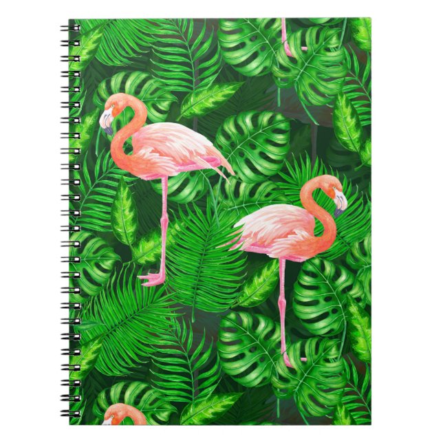 Flamingo tropische Wasserfarbe Notizblock (Vorderseite)