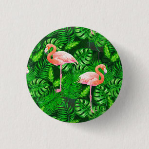 Flamingo tropisches Aquarell Button
