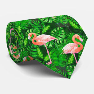 Flamingo tropisches Aquarell Krawatte