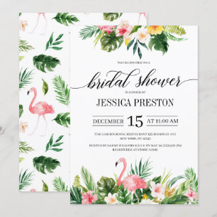 Flamingo tropisches Brautparty Einladung