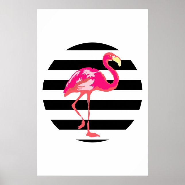 Flamingo, tropisches Sommerposter, Gartenposter Poster (Vorne)
