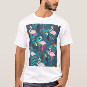 Flamingo, Tukan: tropisches Blattmuster T-Shirt