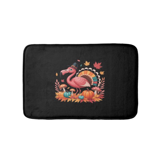 Flamingo Turkey Niedlich Flamingo Türkei Fall Leaf Badematte (Vorderseite)