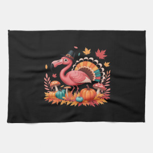 Flamingo Turkey Niedlich Flamingo Türkei Fall Leaf Geschirrtuch