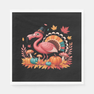 Flamingo Turkey Niedlich Flamingo Türkei Fall Leaf Serviette