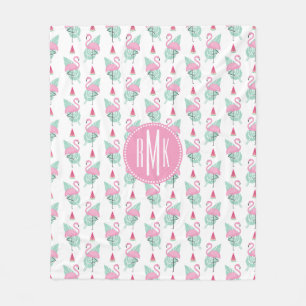 Flamingo-u. Wassermelone-Pastell-Muster Fleecedecke