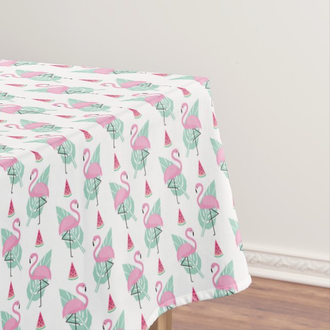 Flamingo-u. Wassermelone-Pastell-Muster Tischdecke (Beispiel)