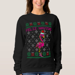 Flamingo Ugly Christmas Sweater Feliz Navidad Sweatshirt