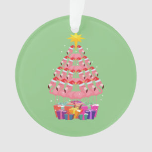 Flamingo Ugly Christmas Tree Funny Gift Ornament