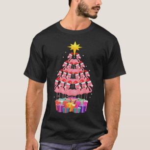 Flamingo Ugly Christmas Tree Funny Gift T-Shirt