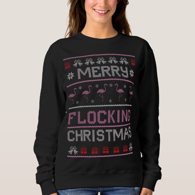 Flamingo Ugly Sweater Xmas Sweatshirt (Vorderseite)