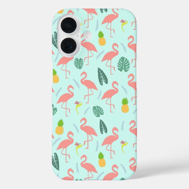 Flamingo und Ananas - Sommermuster Case-Mate iPhone Hülle (Rückseite)