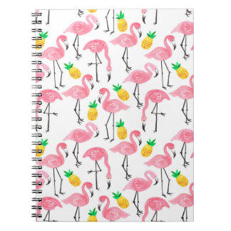Flamingo und Ananas: Tropisches Set. Notizblock