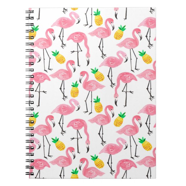 Flamingo und Ananas: Tropisches Set. Notizblock (Vorderseite)