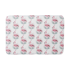 Flamingo und Blume Badematte