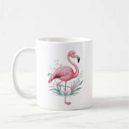 Flamingo und Blume Kaffeetasse