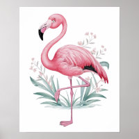Flamingo und Blume