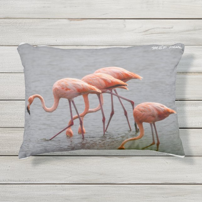 Flamingo und Dolphin Outdoor Pillow Kissen Für Draußen (Vorderseite)