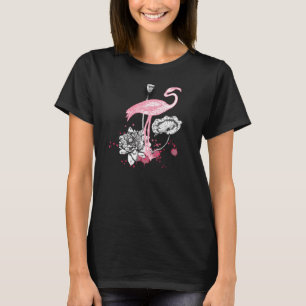 Flamingo und Lotus T-Shirt