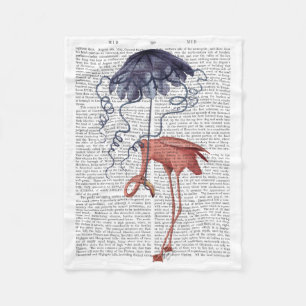 Flamingo und Parasol Fleecedecke