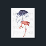 Flamingo und Parasol Leinwanddruck<br><div class="desc">Flamingo und Parasol von Fab Funky. Der Flamingo hält einen Sonnenschirm hoch,  der an eine Qualle erinnert. | 191801D</div>