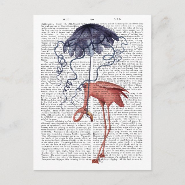Flamingo und Parasol Postkarte (Vorderseite)