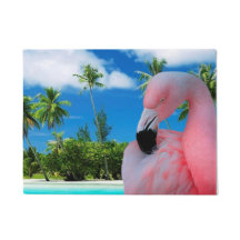 Flamingo und Strand