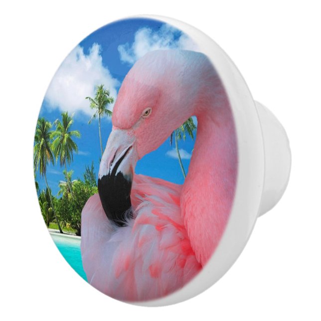 Flamingo und Strand Keramikknauf (Rechts)