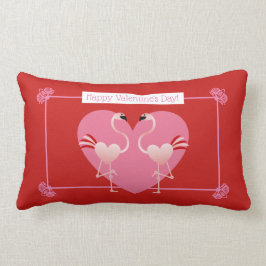 Flamingo Valentine's Day Lumbar Pillow Lendenkissen
