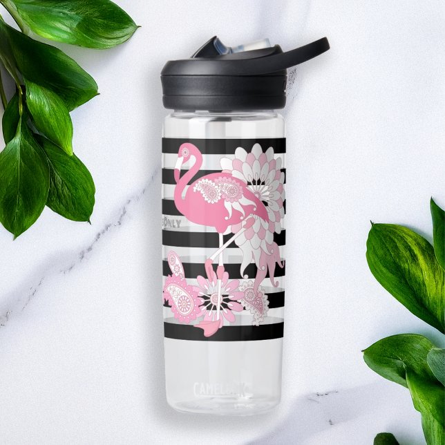 Flamingo Vibes only - Black Stripe Pink Flamingo Trinkflasche (Von Creator hochgeladen)