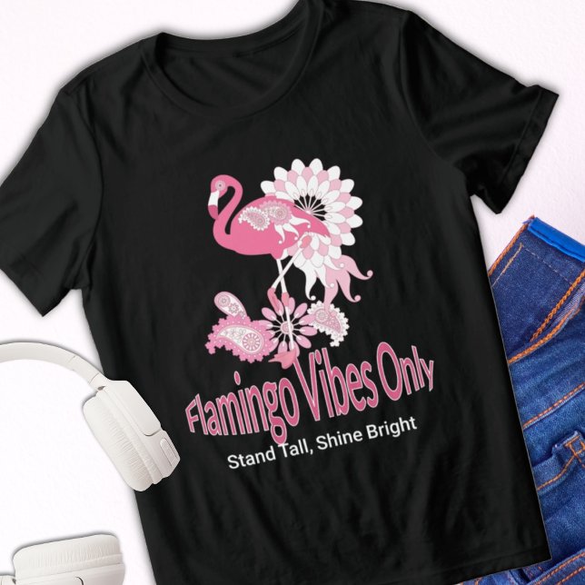 Flamingo Vibes Only Whimsical Pink Flamingo Tri-Blend Shirt (Von Creator hochgeladen)