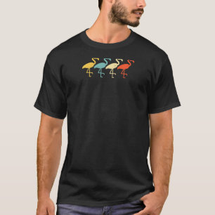 Flamingo Vintage Retro Vogel Tier Waten 60er 70er T-Shirt