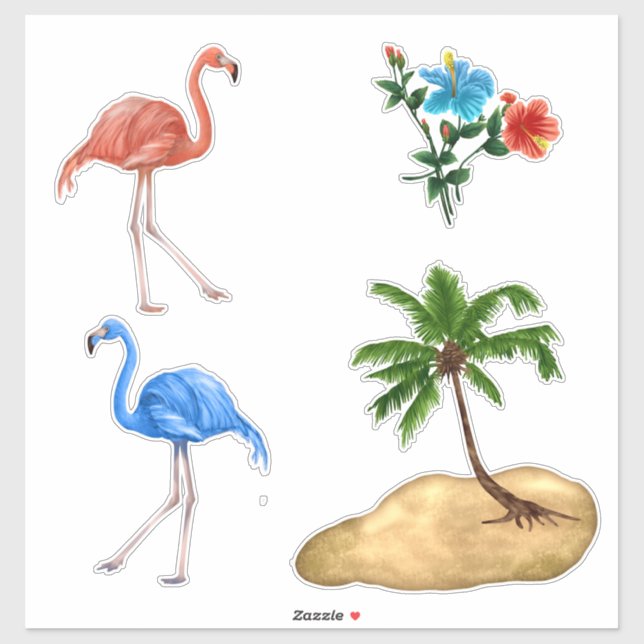 Flamingo Vinyl Custom Sticker (Blatt)