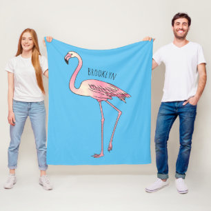 Flamingo-Vogel-Cartoon-Illustration Fleecedecke
