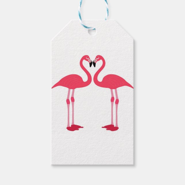 Flamingo-Vögel Geschenkanhänger (Vorderseite)
