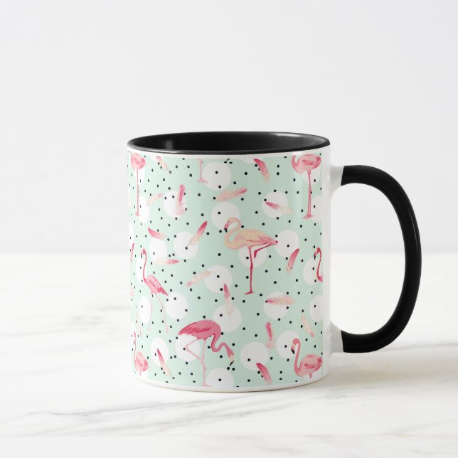 Flamingo-Vogel mit Federn Tasse (Rechts)