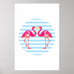 Flamingo, Vogelposter, Sommerfarben, Poster