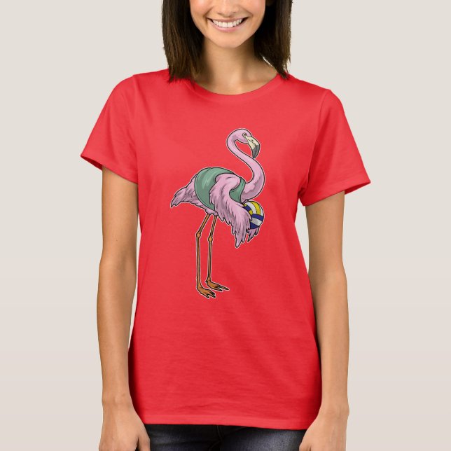 Flamingo Volleyball-Spieler Volleyball T-Shirt (Vorderseite)