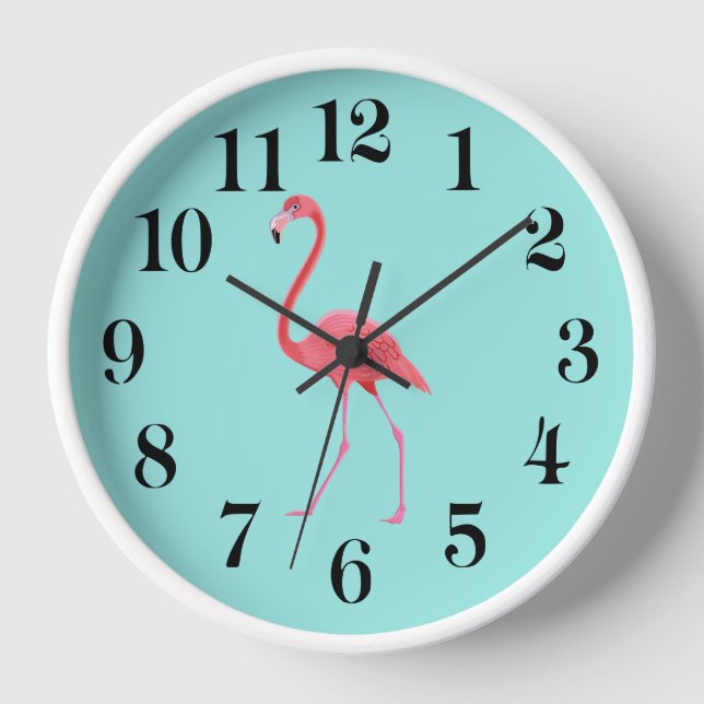 Flamingo Wanduhr (Vorderseite)