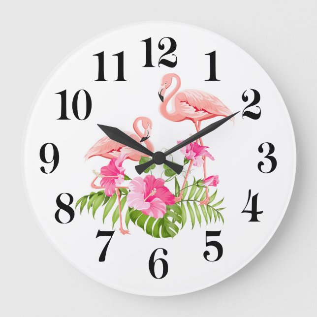 Flamingo Wanduhr (Vorderseite)