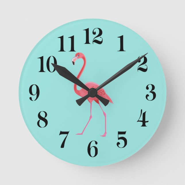 Flamingo Wanduhr (Vorderseite)