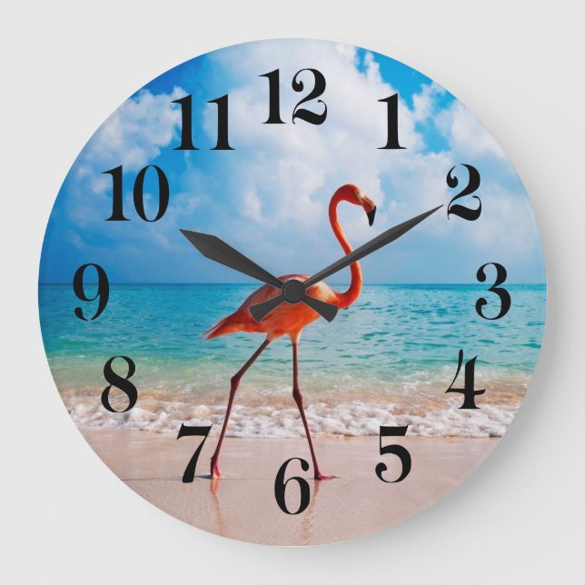 Flamingo Wanduhr (Vorderseite)