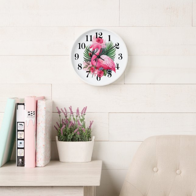 Flamingo-Wanduhr Uhr (Lesesaal)