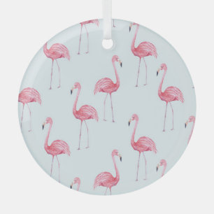 Flamingo Wasserfarbe, pastellfarbener Hintergrund Ornament Aus Glas