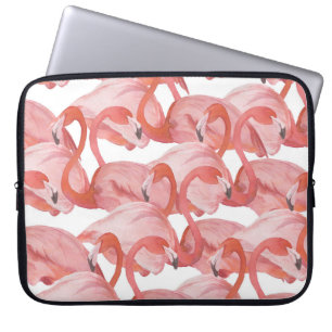 Flamingo Watercolor: Nahtloses Muster Laptopschutzhülle