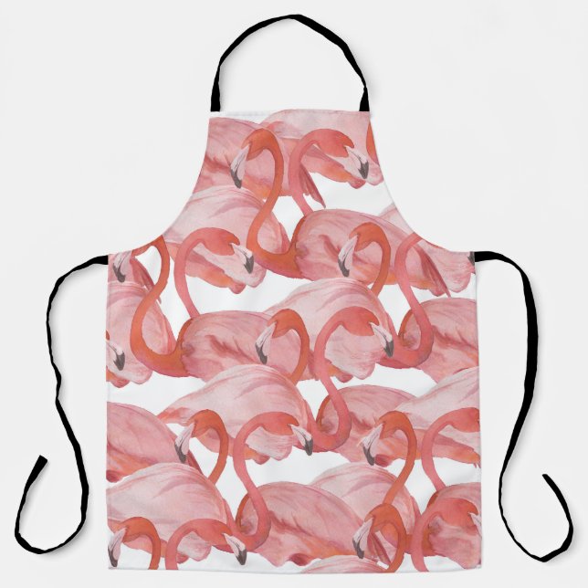 Flamingo Watercolor: Nahtloses Muster Schürze (Vorderseite)