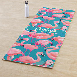 Flamingo Watercolor Personalisiertes Muster Yogamatte