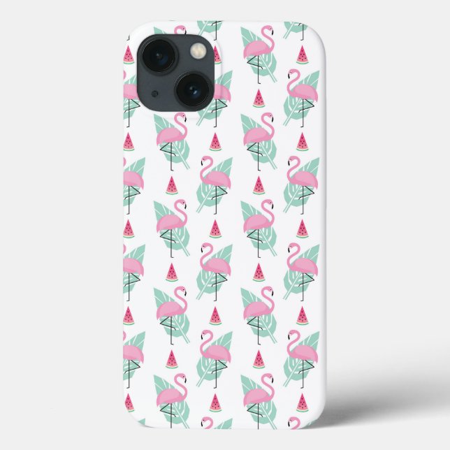 Flamingo & Watermelon Pastel Pattern Case-Mate iPhone Hülle (Rückseite)