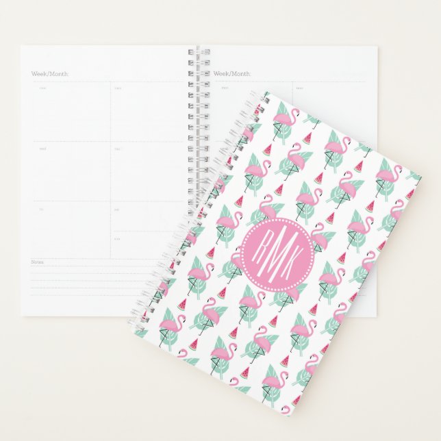 Flamingo & Watermelon Pastel Pattern Planer (Anzeige)